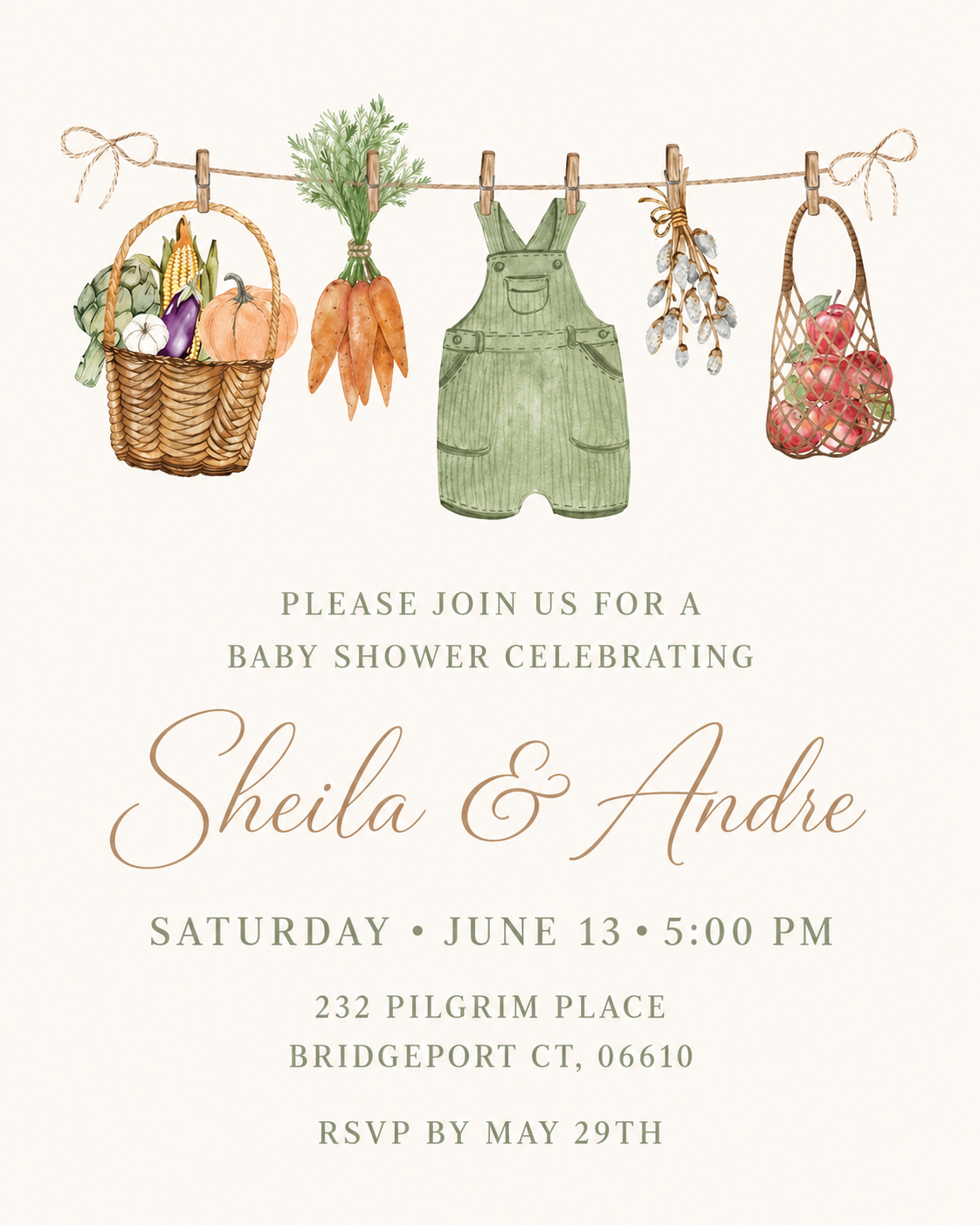 Baby Shower Invitation for Sheila & Andre